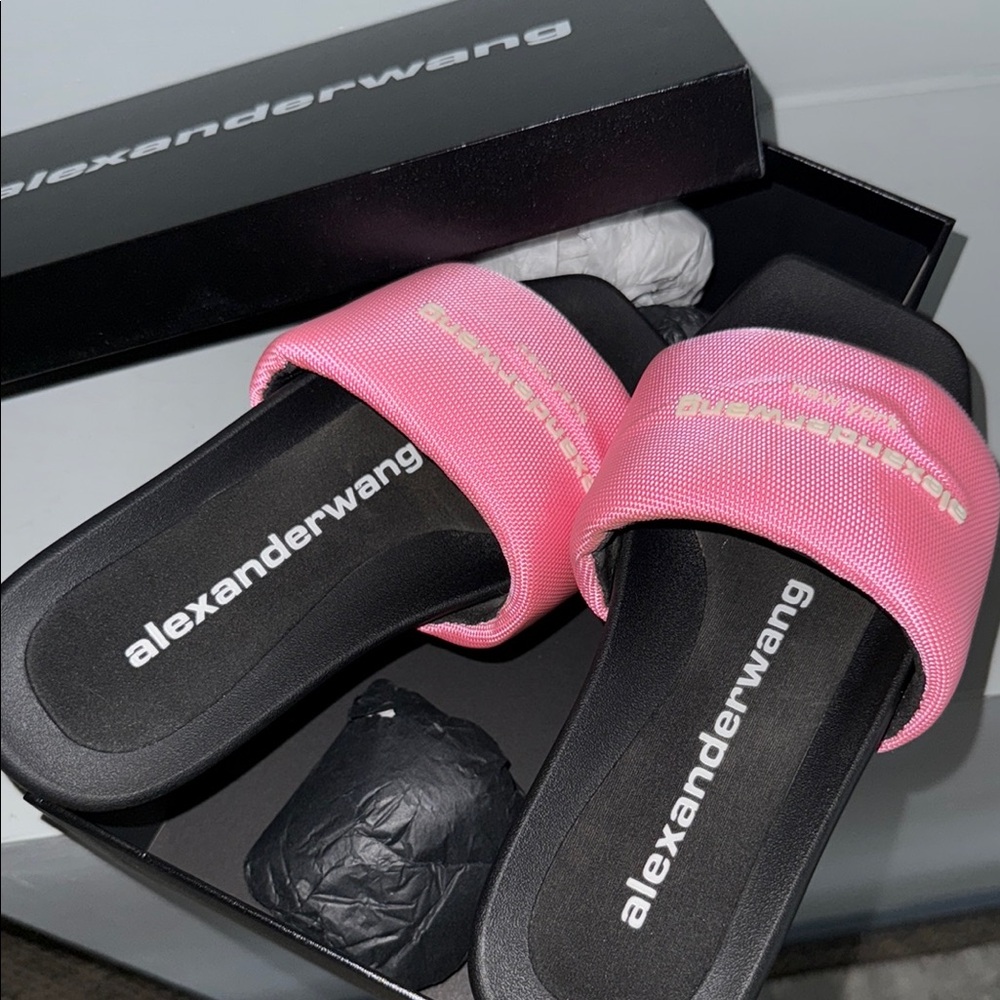 Alexander Wang Vibrant Pink Slide Sandals